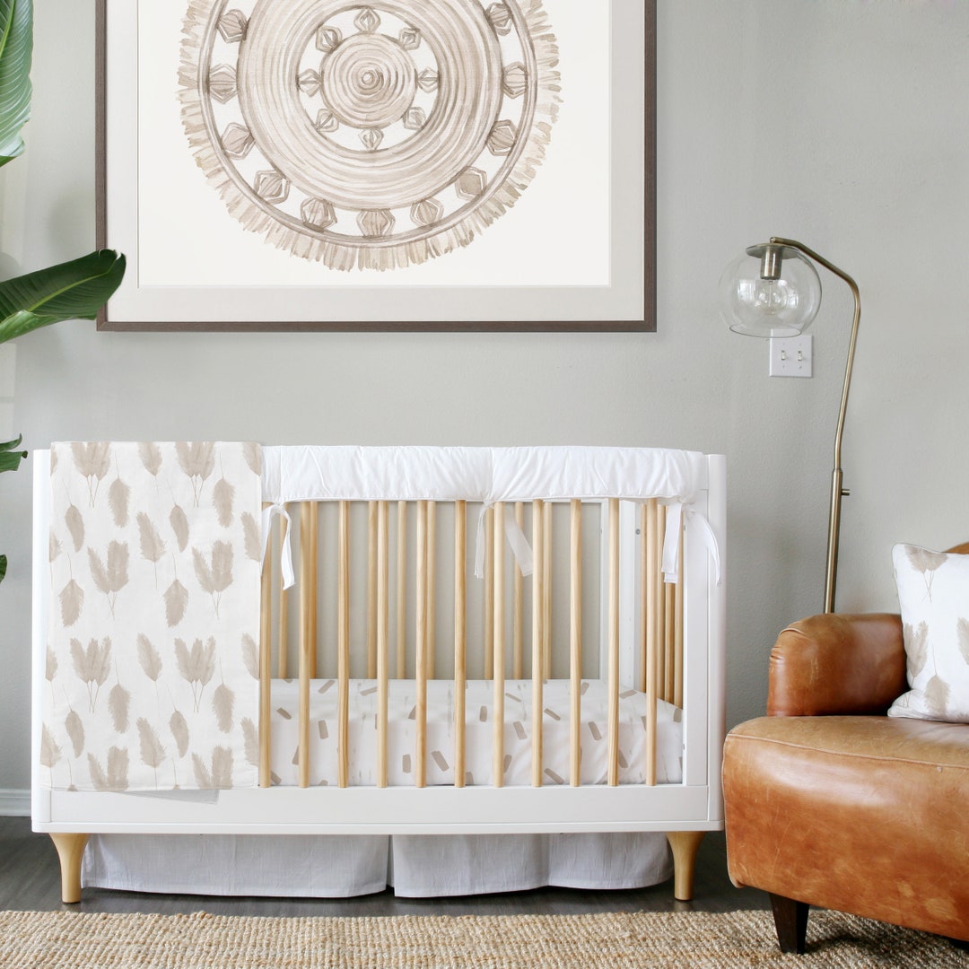 Crib Bedding Set Boho Earth Tone Bohemian Style Sand Beige Etsy