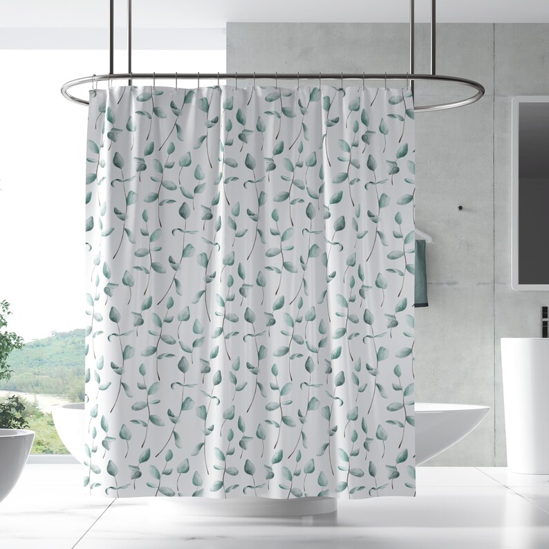 Eucalyptus Leaves Shower Curtain Etsy