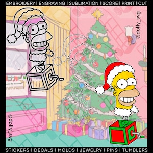 Homer SVG / PNG / laser, cricut, plasma / silicone stampo incisione sublimazione ricamo / magnete portachiavi gioielli arredamento decalcomania idea adesivo