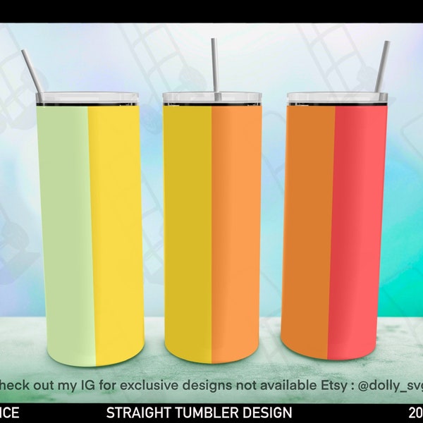 Tropical Vertical Stripes Design  light green, yellow, orange, red 20oz Straight Tumbler Design 300 dpi PNG  Sublimation Printable