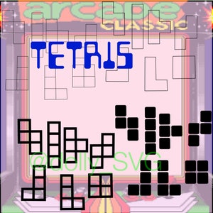 Tetris SVG / PNG / laser, cricut / scoring stampo in silicone incisione ricamo sublimazione / magnete portachiavi gioielli decoro adesivo decalcomania idea