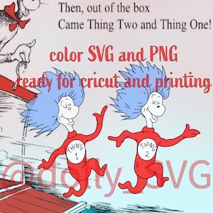 Thing 1 & 2 SVG | PNG | laser cricut | Fächerkunst | Scoring Gravur Stickerei Sublimation | Magnet Schlüsselanhänger Schmuck Deko Aufkleber Sticker Idee