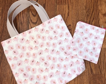 Pink Ballerina Tote and Zip Pouch