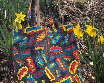 Comic Book Phrases Tote