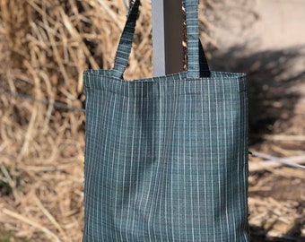 Striped Denim Tote