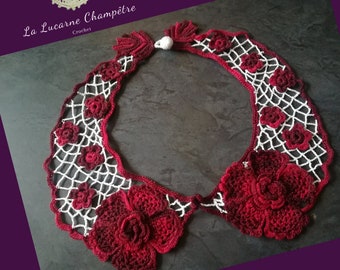 Col Wild Roses, col Claudine au Crochet Irlandais