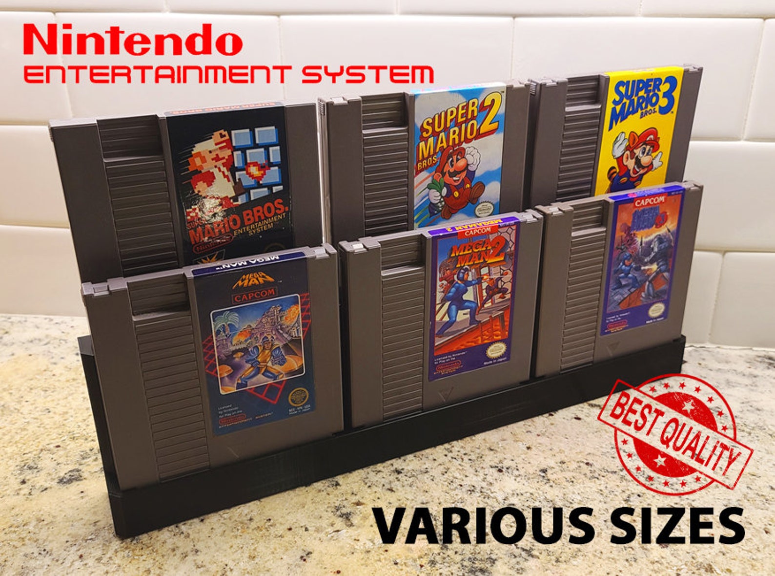 NES NINTENDO Vertical Cartridge Display Various Sizes Etsy