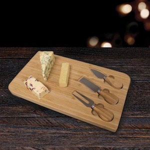 Cheese Board & Knife Set, Set of 3 Cheese Knives, Perfect Christmas Gift, Stylish Gift Idea For Him,Her, Loved Ones. Gift wrapping available
