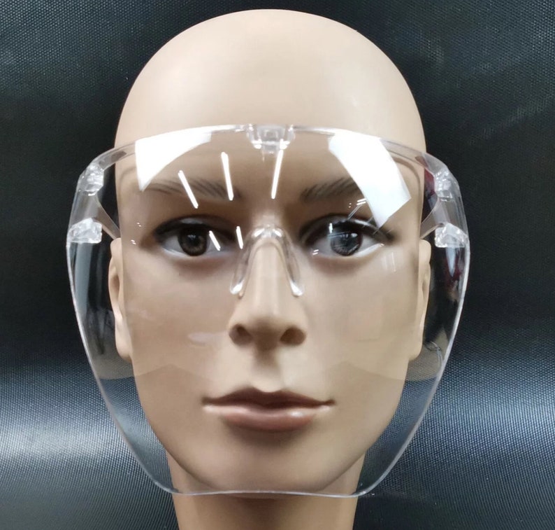 Transparent Protective Face Shield, Fashion PVC Sports Safety Shield, Acrylic Clear Shield, Blue
