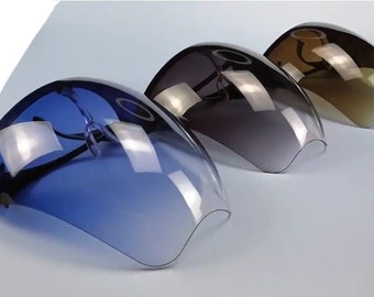 Transparent Protective Face Shield, Fashion PVC Sports Safety Shield, Acrylic Clear Shield, Blue, Black, Blue Colours