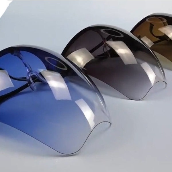 Transparent Protective Face Shield, Fashion PVC Sports Safety Shield, Acrylic Clear Shield, Blue, Black, Blue Colours