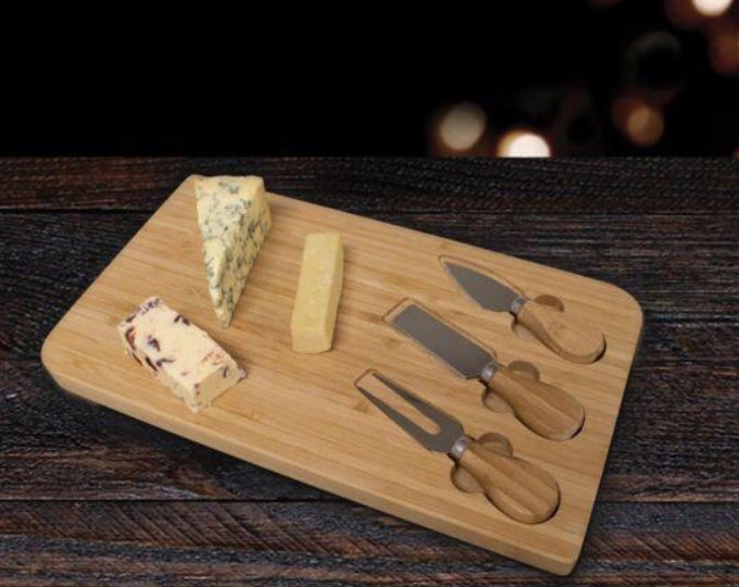 Cheese Board and Knife Set/ Wooden Cheeseboard Gift Set/ 100% Eco Friendly Present/ Mother's Day Gift