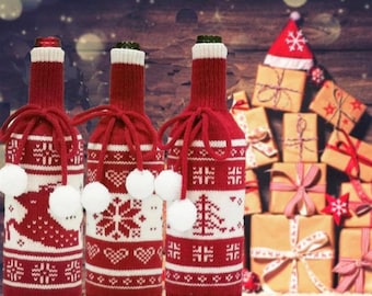 Christmas Wine Bottle Cover/ Festive Wine Sweater