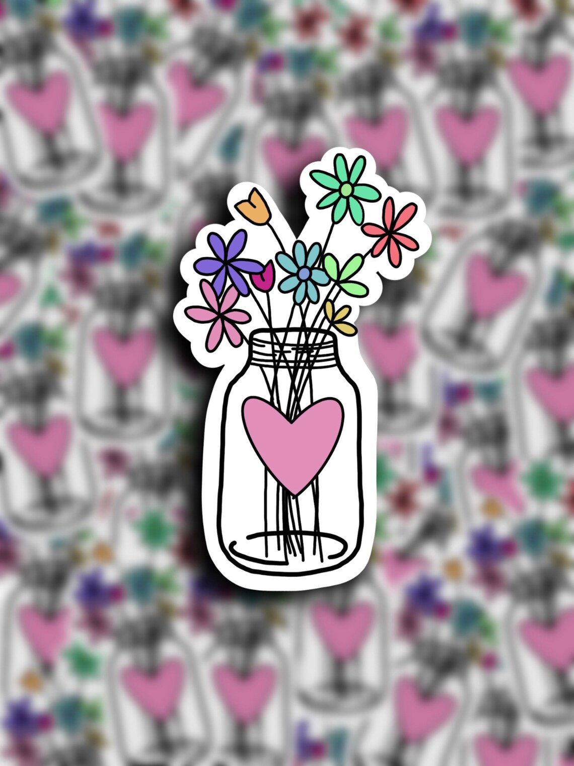 Flower Vase Sticker Waterproof Etsy