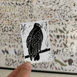 Turkey Vulture Block Print Vinyl Sticker