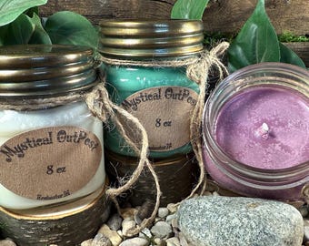 Earth, Musk, and Wood 8 oz  Soy Candle, Your Choice of Fragrance
