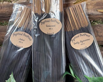 Wood 100 Hand Dipped Incense Sticks, Your Choice of Fragrance