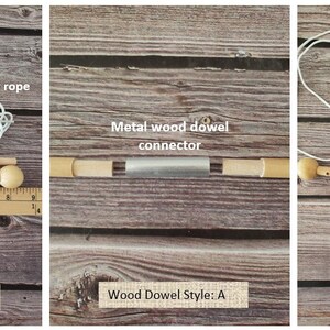 Wood dowel with ball beads, round dowel, rod for banner, hanging, macrame, pole, wood sticks, dowel rod image 5