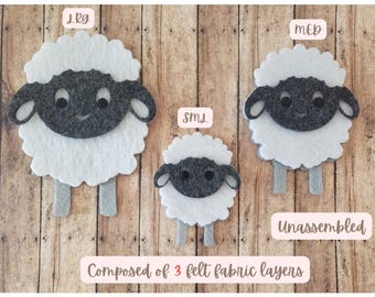 Felt Fabric Figures, First Communion Art Pieces, Religious Banner Art Pieces, Sheep, Lamb, Die Cut Felt Sheep-Lamb, 3 Pc UNASSEMBLED