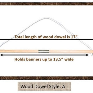 Wood dowel with ball beads, round dowel, rod for banner, hanging, macrame, pole, wood sticks, dowel rod image 1