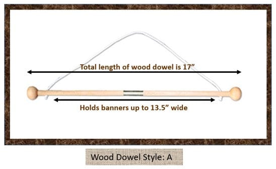 Wood dowel with ball beads, round dowel, rod for banner, hanging, macrame, pole, wood sticks, dowel rod