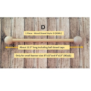 Wood dowel with ball beads, round dowel, rod for banner, hanging, macrame, pole, wood sticks, dowel rod