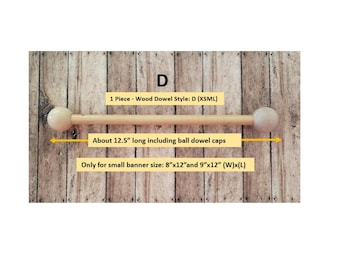 Wood dowel with ball beads, round dowel, rod for banner, hanging, macrame, pole, wood sticks, dowel rod