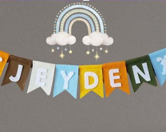 Personalized Banner, Felt Fabric Nursery Decor, Baby Room Decor, Party Banner, Baby Shower Gift, Baby Gift, Nursery Room, ASSEMBLY REQUIRED