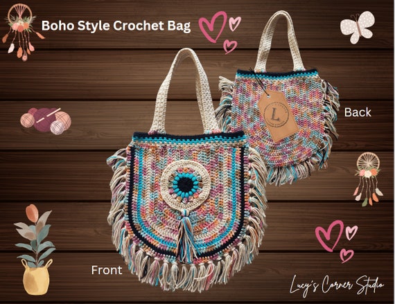 Crochet Bag PATTERN Boho Style Crochet Pattern Crochet Bag Crochet Gift Bolsa a Crochet Beach Crochet Bag PDF Download Etsy Canada