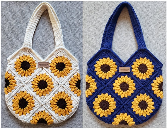 Crochet Bag PATTERN, Granny's Square Tote Pattern, Crochet