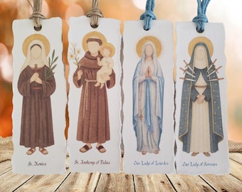 Watercolor bookmark, Custom engraved bookmark, Teacher gifts, Catechist gifts, Priest gifts, Religious gifts, Confirmation gifts, Book club