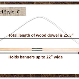 Wood dowel with ball beads, round dowel, rod for banner, hanging, macrame, pole, wood sticks, dowel rod image 2