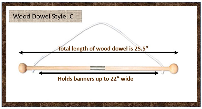 Wood dowel with ball beads, round dowel, rod for banner, hanging, macrame, pole, wood sticks, dowel rod image 2