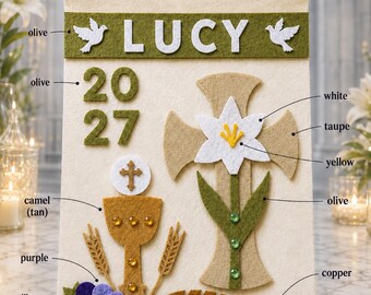 Personalized (assembly required) First Communion Banner Kit, First Communion Banner, Primera Comunión Banderín, Religious Banner,UNASSEMBLED