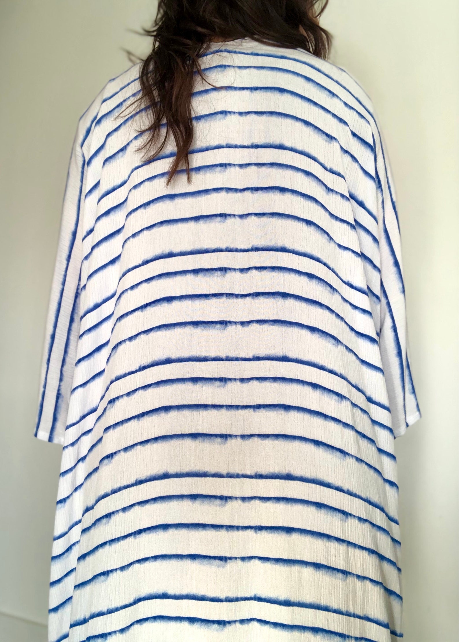 Blue and White Striped Long Women Kimono Robe Bohemian Etsy UK