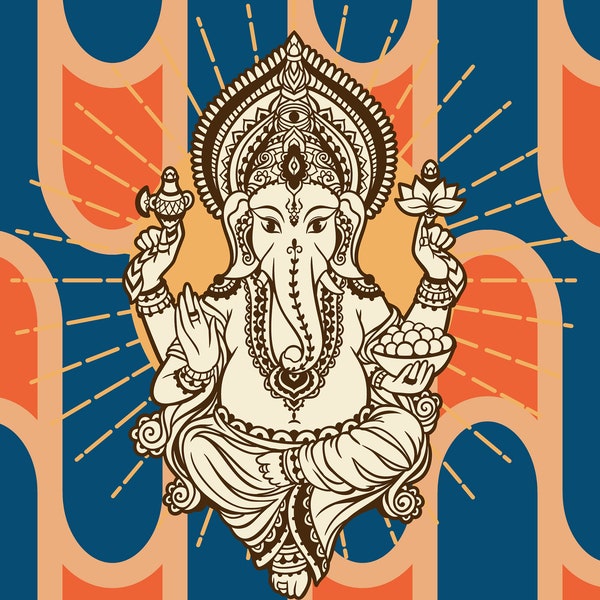 Hindu Gods Goddesses Sarawati Durga Ma Ganesha SVG PNG Download Cricut Summer Digital Download Art Print
