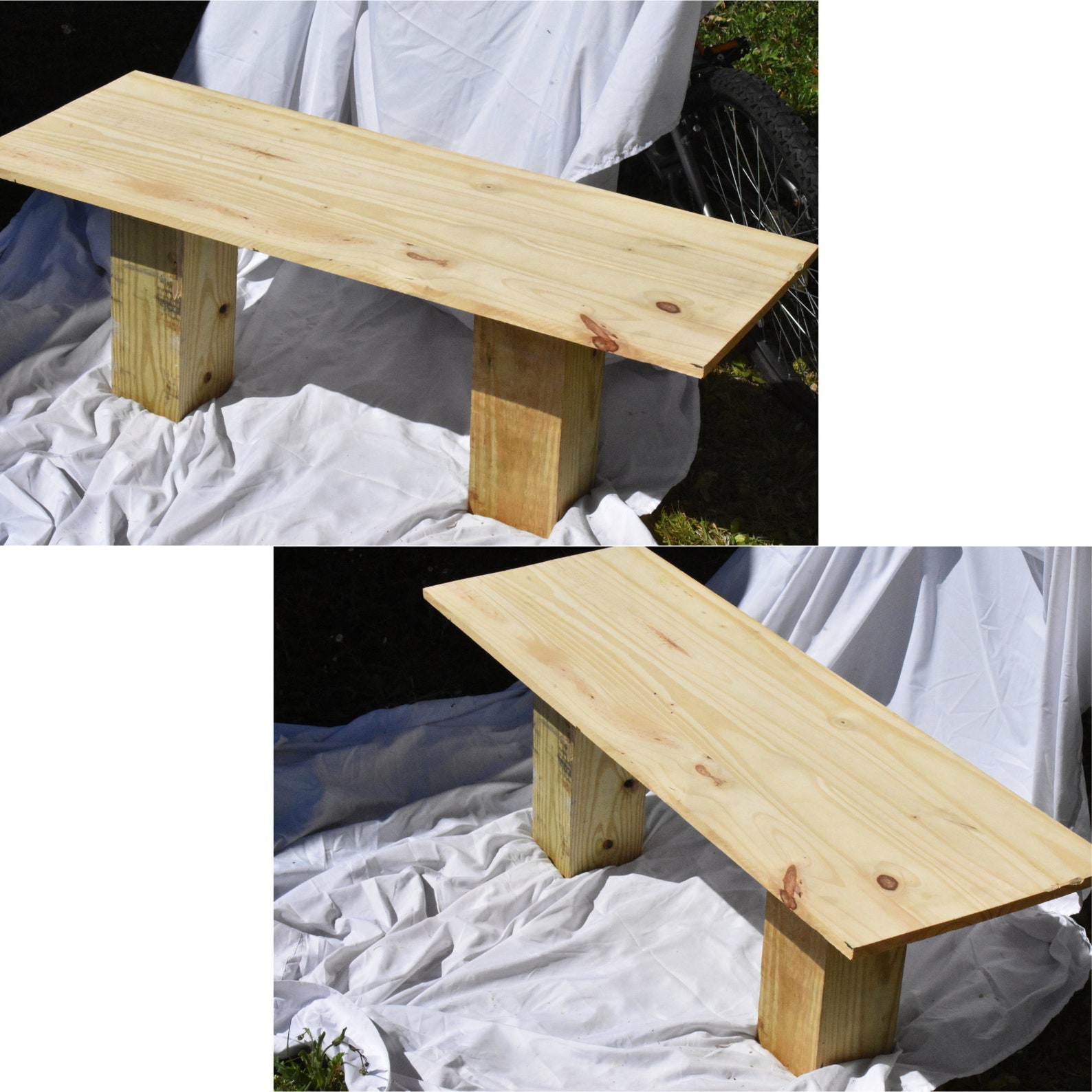 Raw Wood Bench Coffee Table Atelier Thick Elm Bench Vintage - Etsy