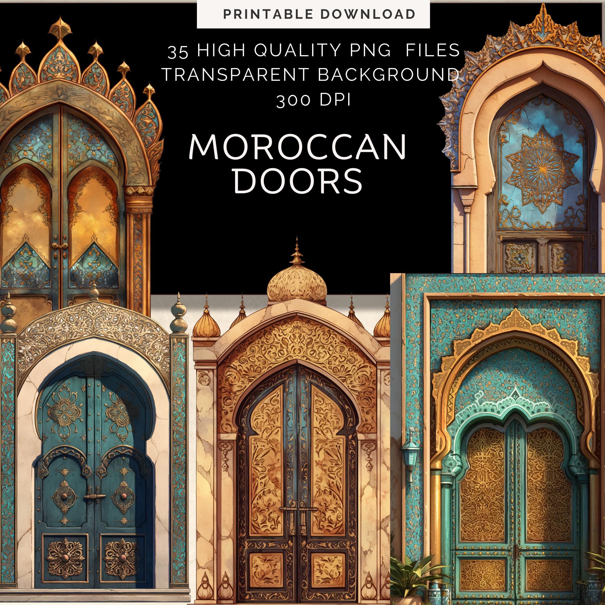 35 Moroccan Door Clipart | Old Doors | Printable  clipart | transparent PNG | Digital download | junk journals | vintage emphera | fairycore