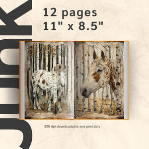Horse Junk Journal Pages, appaloose horse journal, Animal Printable Scrapbooking Pages, Vintage Junk Journal, Farm Ephemera, commercial use