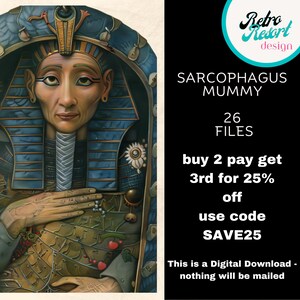 Whimsical sarcophagus mummy, Fussy Cut | peculiar, creepy People Ephemera,egyptian collage supplies, scrapbooking, creative art card making