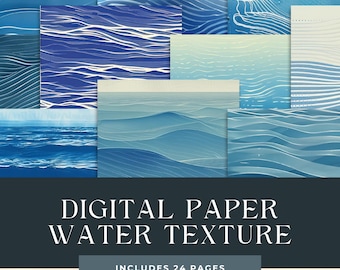 Ocean Waves, Water Paper crafts,  Waves Pattern, Commercial Use, Waves Background, digital download, collage backgrounds