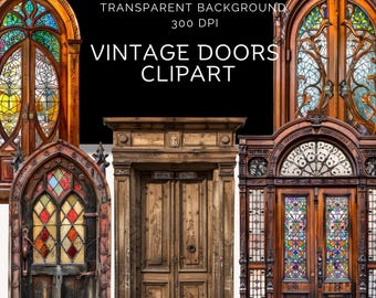26 Vintage Door Clipart | Old Doors | Printable  clipart | High Quality PNG | Digital download | junk journals | vintage emphera | fairycore