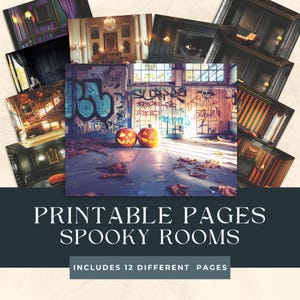 Creepy Room Backdrop, Dark Abandoned House Scene, Halloween Background, Haunted Junk Journal Papers, Night Studio Pages, Photoshop Overlay