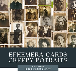 Victorian Vintage Halloween Photographs | Digital Collage Sheet | Creepy Antique photos | Junk journals ephemera | mixed media collage