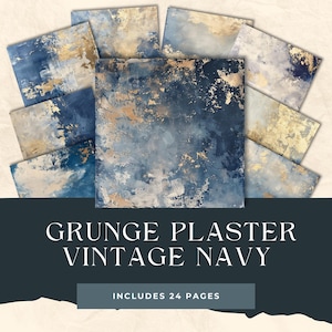 Vintage Navy Grunge Textur, Digitale Papiere, Hintergrundcollage, beunruhigte Seiten Vintage Ephemera, Junk Journal Scrapbooking, Kartenherstellung