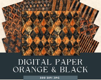 Vintage Halloween | Distressed  Digital Papers | Decorative Halloween Backgrounds | Commercial Use | INSTANT DOWNLOAD | Retro October