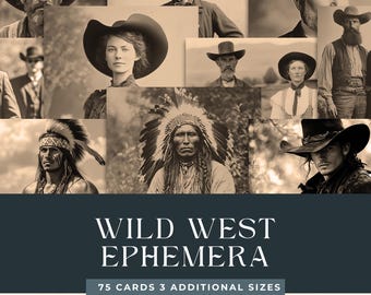 Vintage wild west photos, Junk Journal, Instant Download, klondike history ephemera, People Clip Art, Collage Supplies, Western Clipart