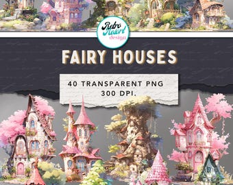 Fairy huis clipart, fantasie boswezens, transparante PNG, dryad illustraties, magische natuur, mystieke efemere verschijnselen, tuin illustratie