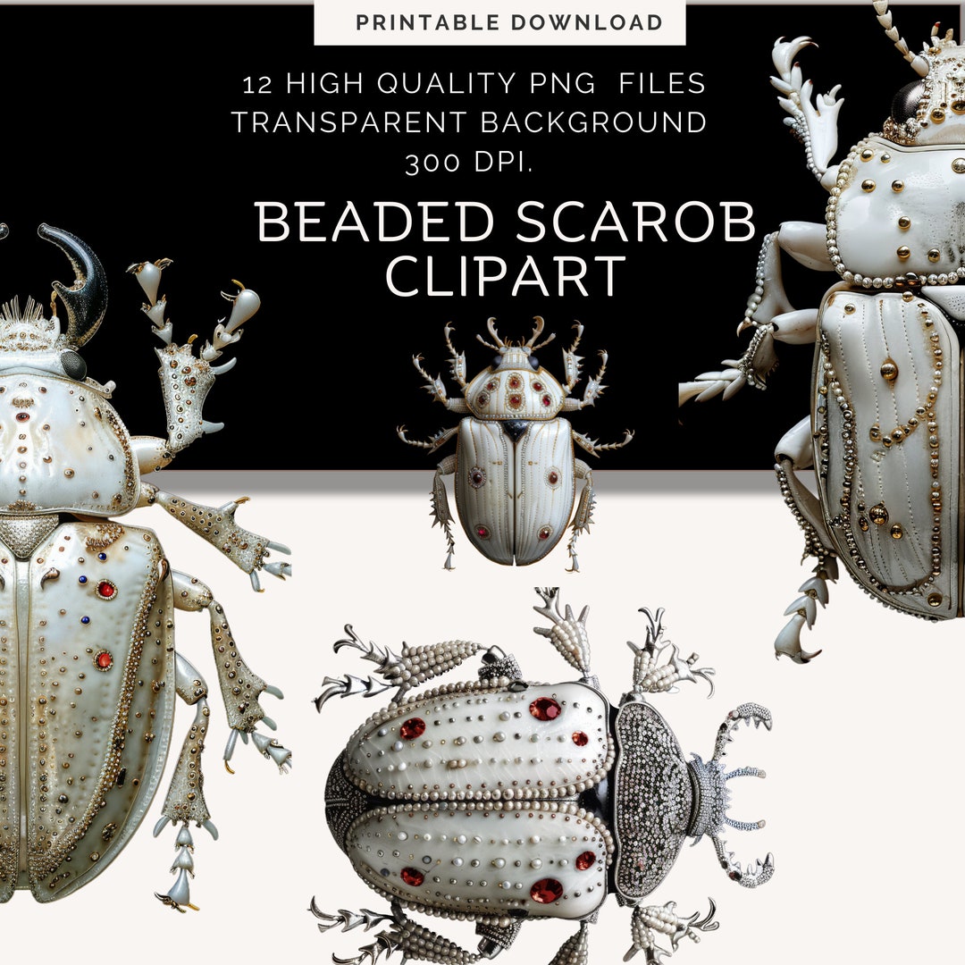 Beaded Scarab Clipart | High-resolution Insect PNG (digital Download ...
