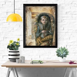 Whimsical sarcophagus mummy, Fussy Cut | peculiar, creepy People Ephemera,egyptian collage supplies, scrapbooking, creative art card making